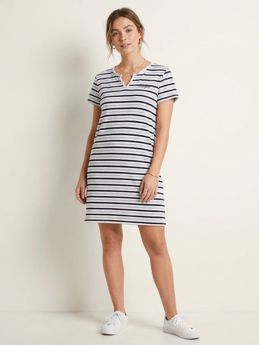 Hilfiger Womans Striped Tshirt Dress Xl